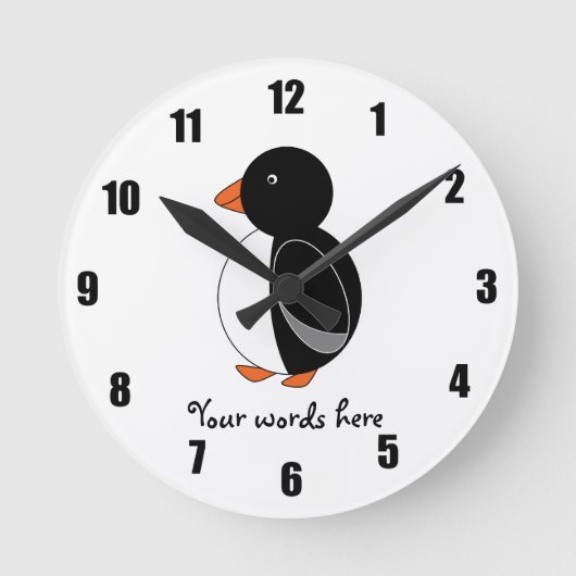 Cute pinguin ronde klok (Voorkant)