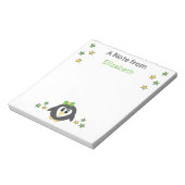 Cute pinguin sterren en noem groene kinderen notitieblok (Gedraaid)