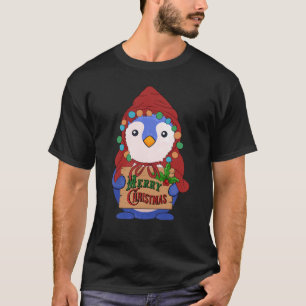 Cute pinguin wenst vrome kerst t-shirt