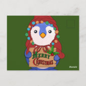 Cute pinguin wil vrolijk kerstfeest Throw Briefkaart (Achterkant)