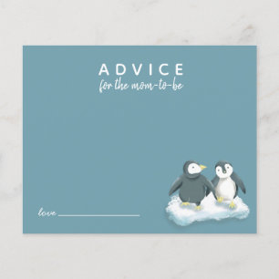 Cute Pinguïns Blauwe Advieskaart voor Moeder