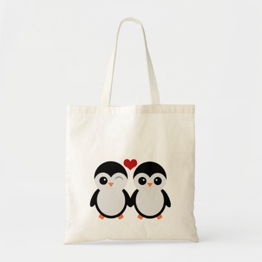 Cute pinguins canvas tas (Voorkant)