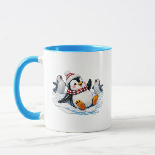 Cute Pinguïns Winter Illustratie Mok