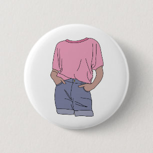 Cute Pink 80 Mode Kleding esthetisch Ronde Button 5,7 Cm