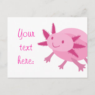 Cute Pink Albino Axolotl Briefkaart