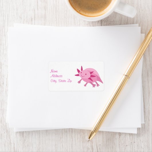 Cute Pink Albino Axolotl Etiket (Insitu)