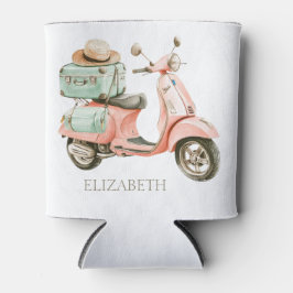 Cute Pink and Aqua Coastal Scooter Blikjeskoeler