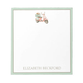 Cute Pink and Aqua Coastal Scooter Notitieblok