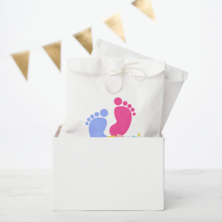 Cute Pink and Blue Baby Footprints Gender Reveal Bedankzakje