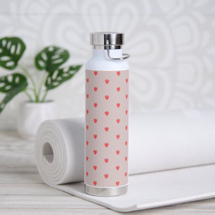 Cute Pink And Red Strawberry Pattern Water Bottle. Waterfles