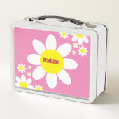 Cute Pink and White Daisies Floral Custom Name (Achterkant)