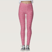Cute "Pink and White Small Print" Leggings de Yoga (Devant)