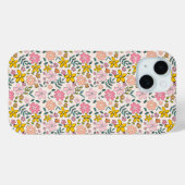 Cute Pink and Yellow Floral Pattern Case-Mate iPhone Case (Achterkant (horizontaal))