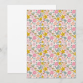 Cute Pink and Yellow Floral Pattern Kaart (Voorkant / Achterkant)