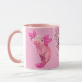 Cute Pink Axolotl Kawaii Chibi Girl Coffee Mug (Gauche)