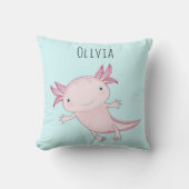 Cute Pink Axolotl Kussen (Voorkant)