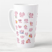 Cute Pink Axolotl Pattern Latte Coffee Tea Mug Latte Mok (Linkerhoek)