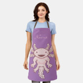 Cute Pink Axolotl Thunder_Cove Apron Schort (Gedragen)