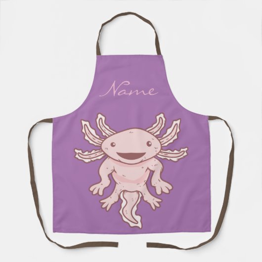 Cute Pink Axolotl Thunder_Cove Apron Schort (Voorkant)