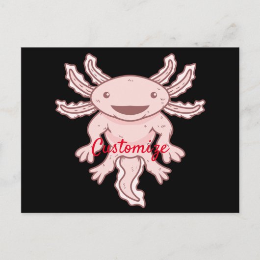Cute Pink Axolotl Thunder_Cove Briefkaart (Voorkant)