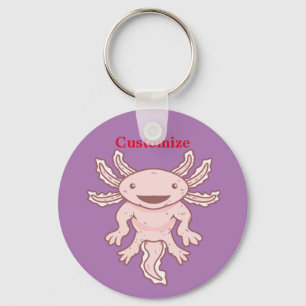 Cute Pink Axolotl Thunder_Cove Sleutelhanger