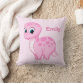 Cute Pink Baby Brontosaurus Dinosaur Kussen (Deken)