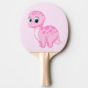 Cute Pink Baby Brontosaurus Dinosaur Tafeltennisbatje