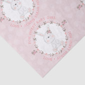 Cute Pink Baby Bunny Floral Wreath Personalized Tissuepapier (Detail)