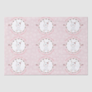 Cute Pink Baby Bunny Floral Wreath Personalized Tissuepapier