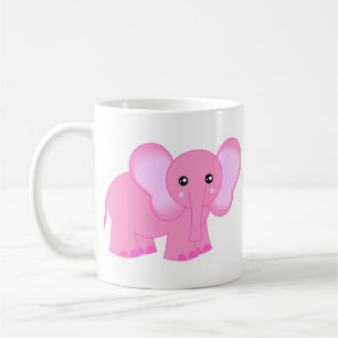 Cute Pink Baby Elephant Koffiemok