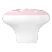 Cute Pink Baby Girl Footprint Keramische Knop (Zijkant)