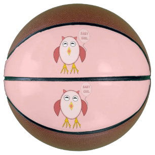 Cute Pink Baby Girl Owl Basketballen