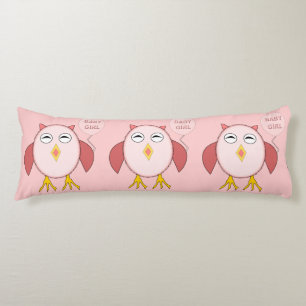 Cute Pink Baby Girl Owl Body Pillow Lichaamskussen