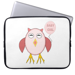 Cute Pink Baby Girl Owl Laptop Bag Sleeve