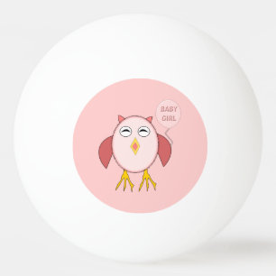 Cute Pink Baby Girl Owl Ping Pong Ball