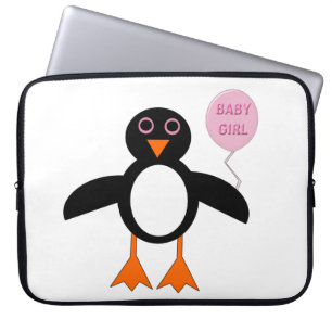 Cute Pink Baby Girl Penguin Laptop Bag Sleeve
