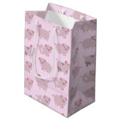 Cute Pink Baby Patroon & Stippen Medium Cadeauzakje (Achterkant Gekanteld)