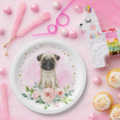 Cute Pink Baby Pug Paper Bord (Feest)