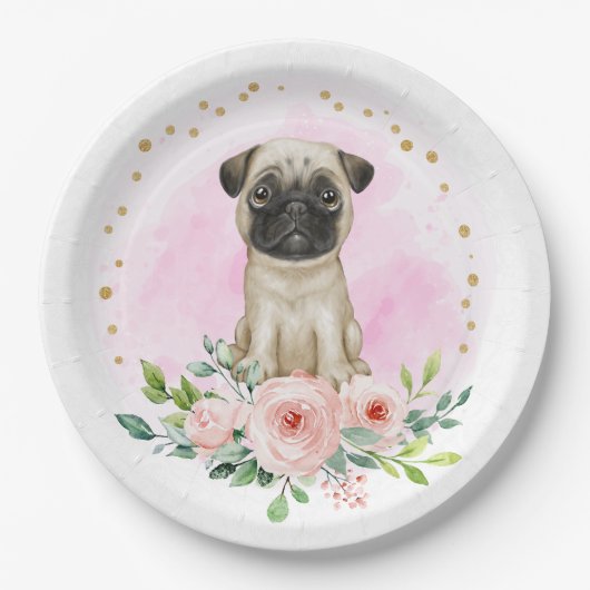 Cute Pink Baby Pug Paper Bord (Voorkant)