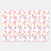 Cute Pink Baby shower Gnomen Inpakpapier Vel (Voorkant)
