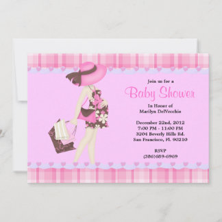CUTE PINK Baby shower Kaart