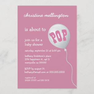 Cute Pink Baby shower met ballon voor meisje A04 Kaart