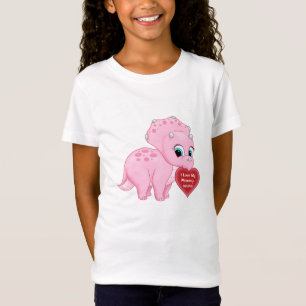 Cute Pink Baby Triceratops houdt van mijn mama har T-shirt