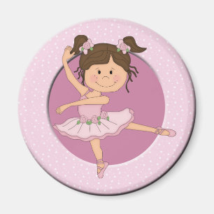 Cute Pink Ballerina 1 Aangepaste naam Magneet