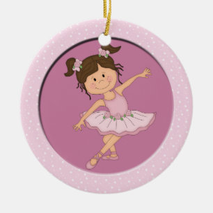 Cute Pink Ballerina 2 Ballet Star Keramisch Ornament