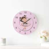 Cute Pink Ballerina 2 Grote Klok (Huis)