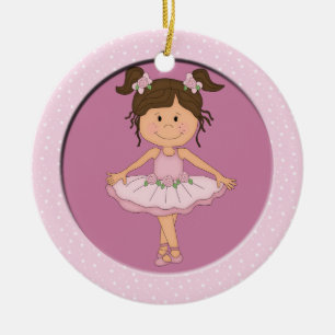 Cute Pink Ballerina 3 Ballet Star Keramisch Ornament