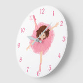Cute Pink Ballerina Kinder Grote Klok (Hoek)