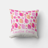 Cute Pink Ballon Girly Pattern Girl Name Kussen (Voorkant)