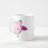 Cute Pink Bat Koffiemok (Voorkant links)